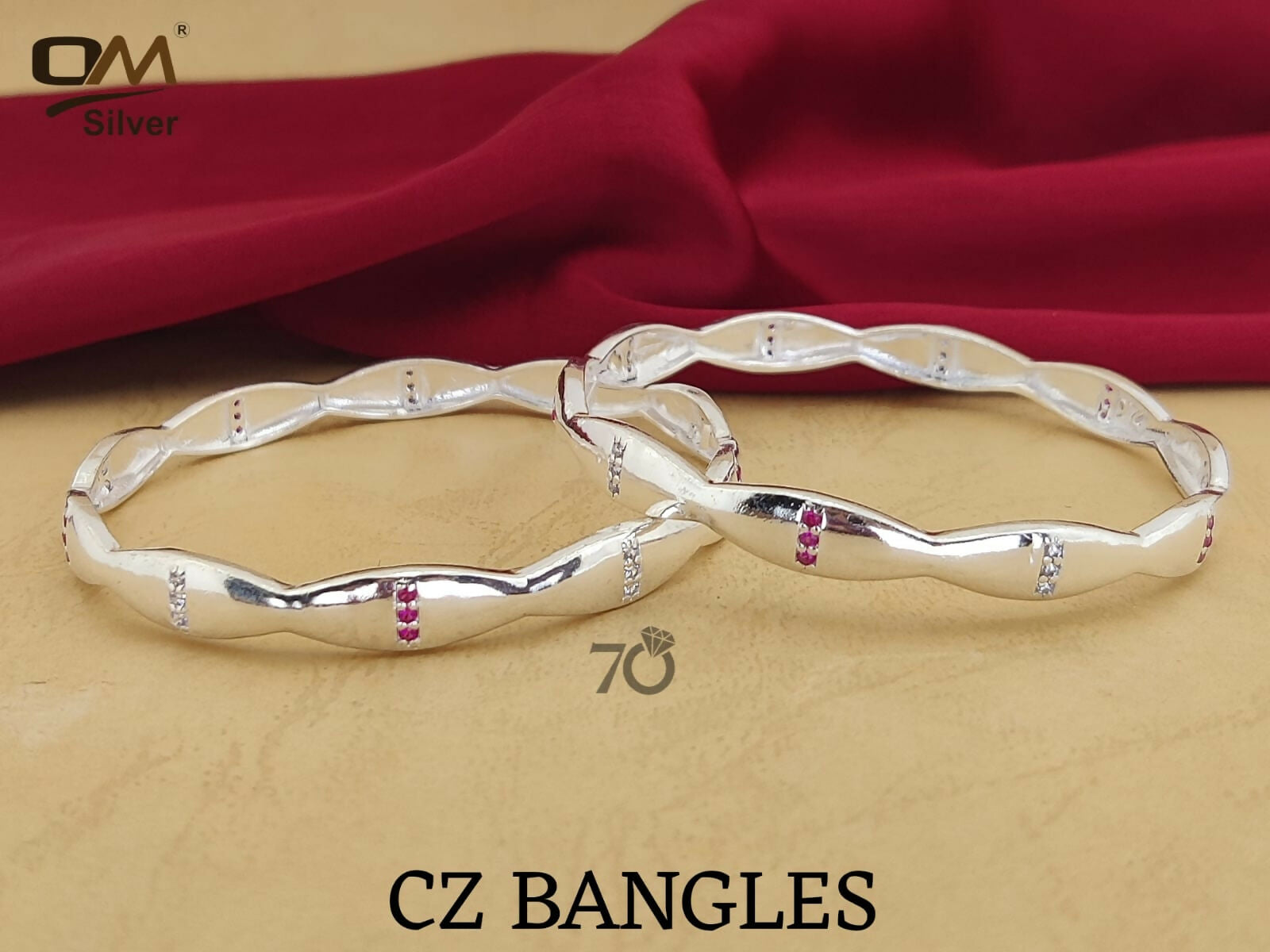 Silver CZ Bangles Sarafa Bazar India