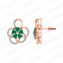 High Quality 14K Gold Diamond Green Floral Pendant Set Sarafa Bazar India