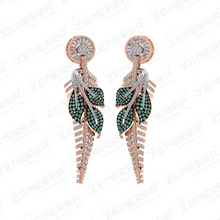 Classic 14K Rose Gold Diamond Drop Earrings Sarafa Bazar India