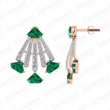 Signature 14K Gold Diamond Peacock Fan Pendant Set Sarafa Bazar India