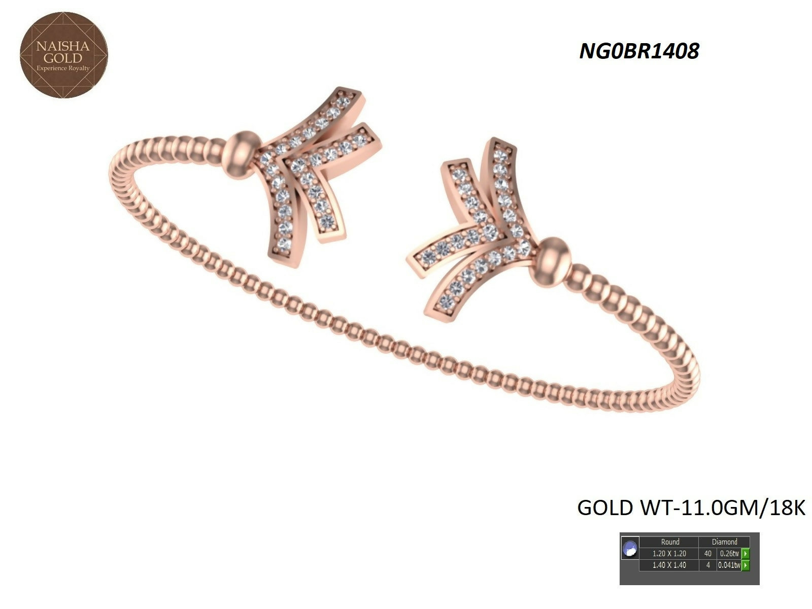 18kt Rose Gold Ladies Bracelets Sarafa Bazar India