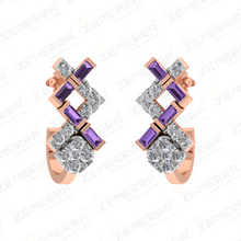 Stylish 14k Gold Diamond Bali with Buguette Stone Sarafa Bazar India