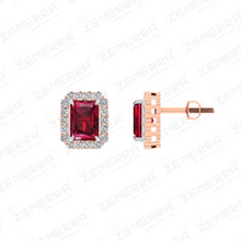 Trendy 14K Rose Gold Ruby Emerald Stone Diamond Pendant Sets Sarafa Bazar India