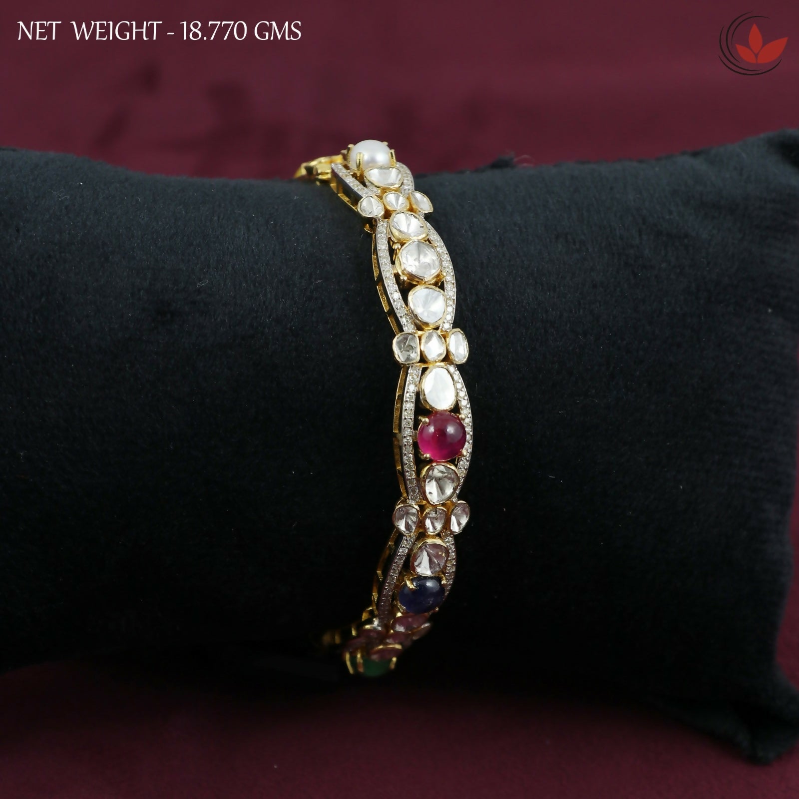 18kt Diamond Polki Bangles Sarafa Bazar India