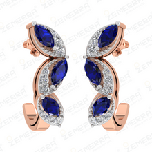 14k Rose Gold Diamond Hoop Earrings Easy to Wear Sarafa Bazar India