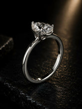 Pear Cut Lab Grown Diamond Women's Ring 9Kt White Gold LR-72 Sarafa Bazar India