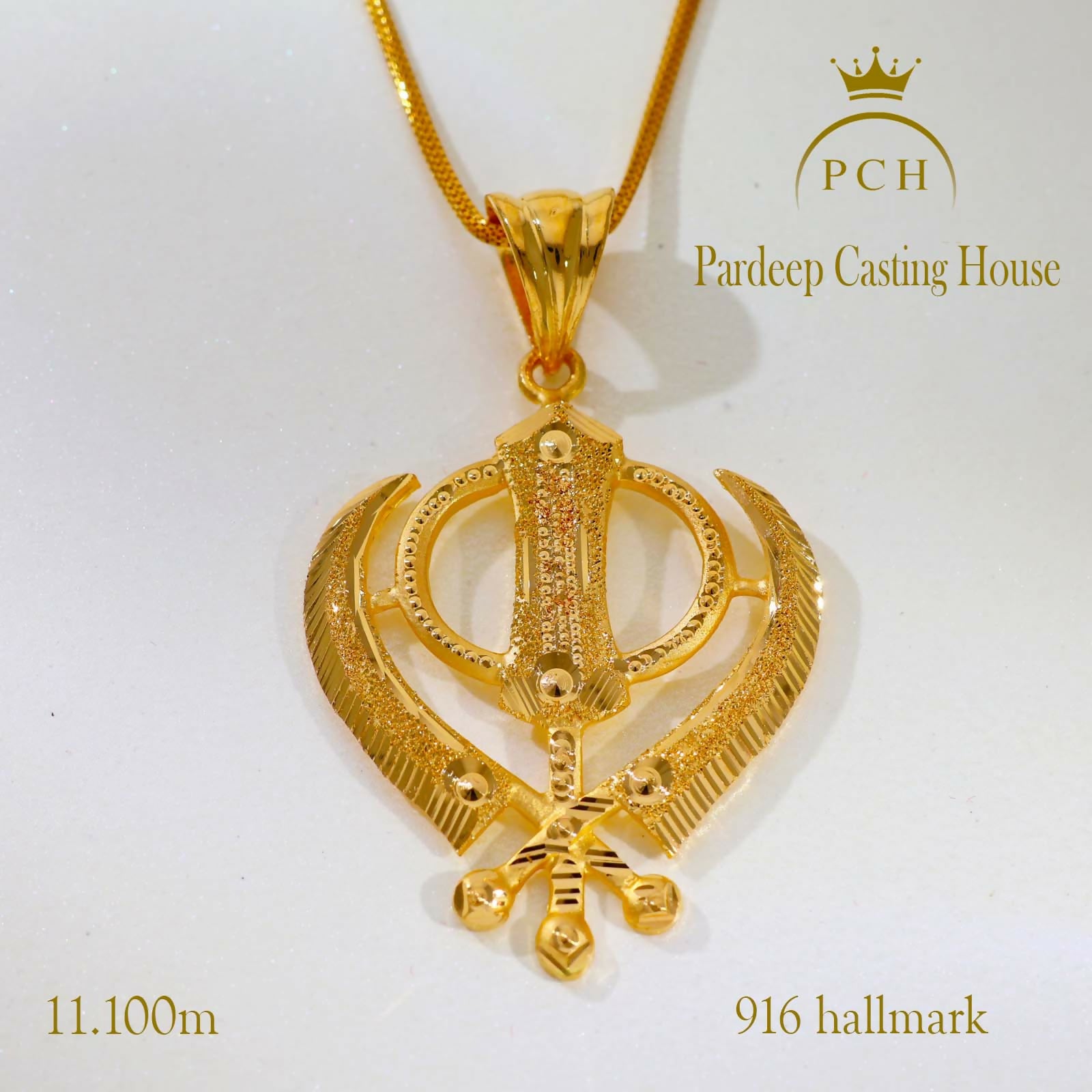 Copy of Gold Sikh Khalsa Khanda Pendant Sarafa Bazar India