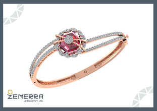 Radiant 14K Rose Gold Diamond Fancy Gemstone Bracelets Sarafa Bazar India