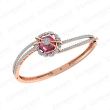 Radiant 14K Rose Gold Diamond Fancy Gemstone Bracelets Sarafa Bazar India