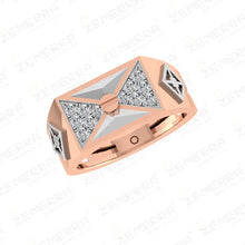 Radiant 14K Rose Gold Diamond Men's Ring New Design Sarafa Bazar India