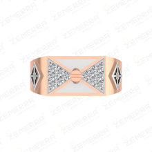 Radiant 14K Rose Gold Diamond Men's Ring New Design Sarafa Bazar India
