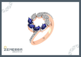 Radiant 14K Rose Gold Diamond Rings Sarafa Bazar India