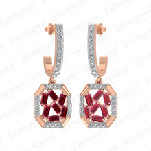 Radiant 14K Rose Gold Diamond Ruby Buguette Bali Sarafa Bazar India