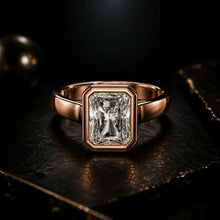 Radiant Cut lab Grown Diamond Women's Ring 9KT Rose Gold Sarafa Bazar India