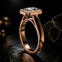 Radiant Cut lab Grown Diamond Women's Ring 9KT Rose Gold Sarafa Bazar India
