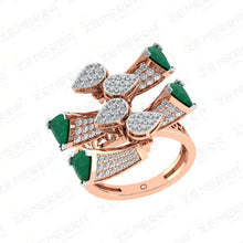 Radiant Rose Gold Diamond Rings in 14K Sarafa Bazar India