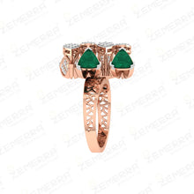 Radiant Rose Gold Diamond Rings in 14K Sarafa Bazar India