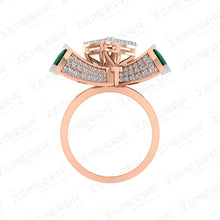 Radiant Rose Gold Diamond Rings in 14K Sarafa Bazar India