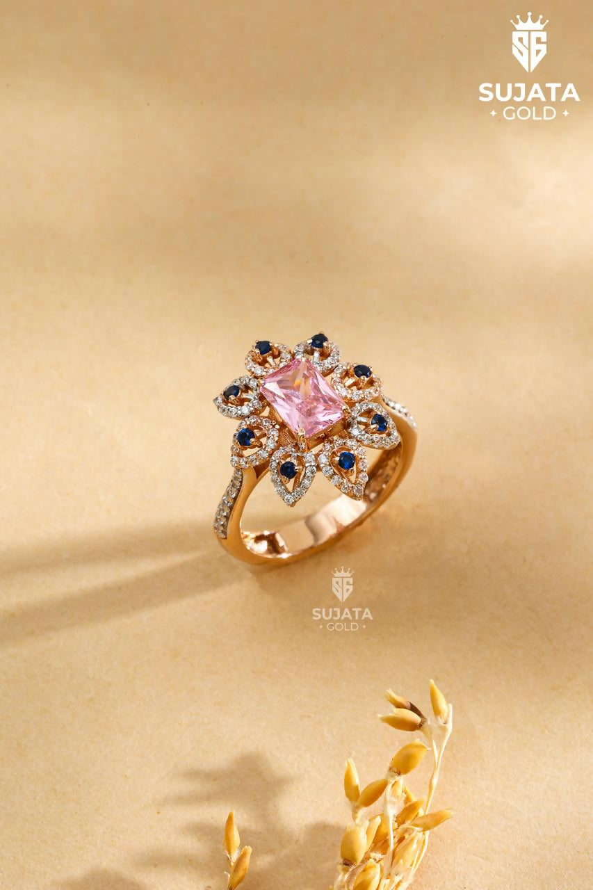 Exclusive Rose Gold Ladies Ring Sarafa Bazar India