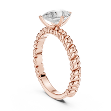 Pear Cut Lab Grown Diamond Women's Ring 9Kt Rose Gold LR-73 Sarafa Bazar India