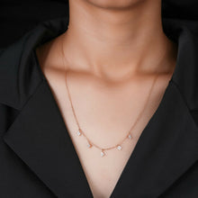 Rose Gold Flower Cluster Diamond Necklace Sarafa Bazar India