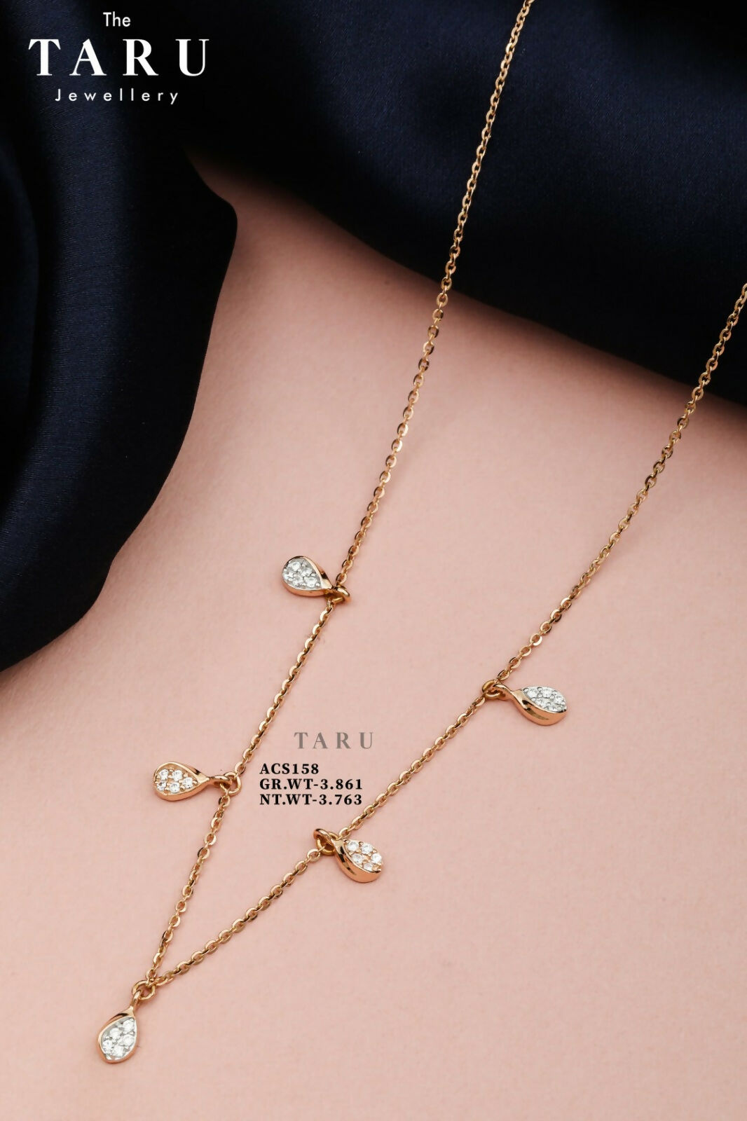 Rose Gold Chain Set Sarafa Bazar India