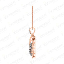 Rose Gold 14K Floral Diamond Pendant Set for Women Sarafa Bazar India