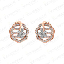 Rose Gold 14K Floral Diamond Pendant Set for Women Sarafa Bazar India