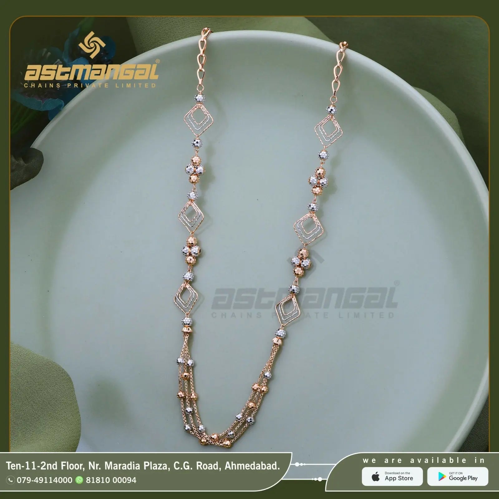 Rose Gold Italian Chain Sarafa Bazar India