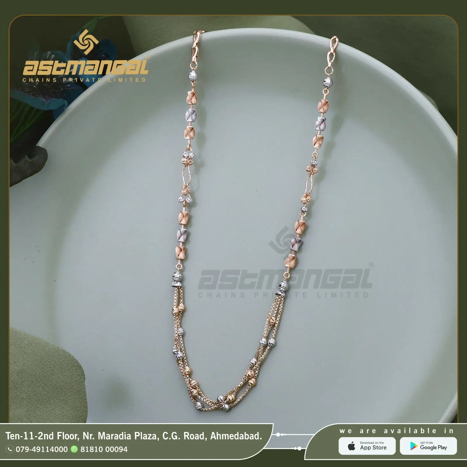 Rose Gold Italian Chain Sarafa Bazar India