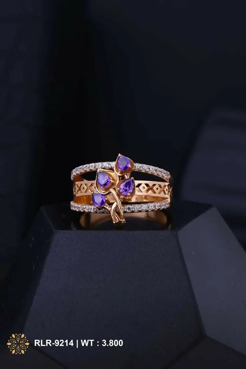 Rose Gold Ladies Ring Sarafa Bazar India