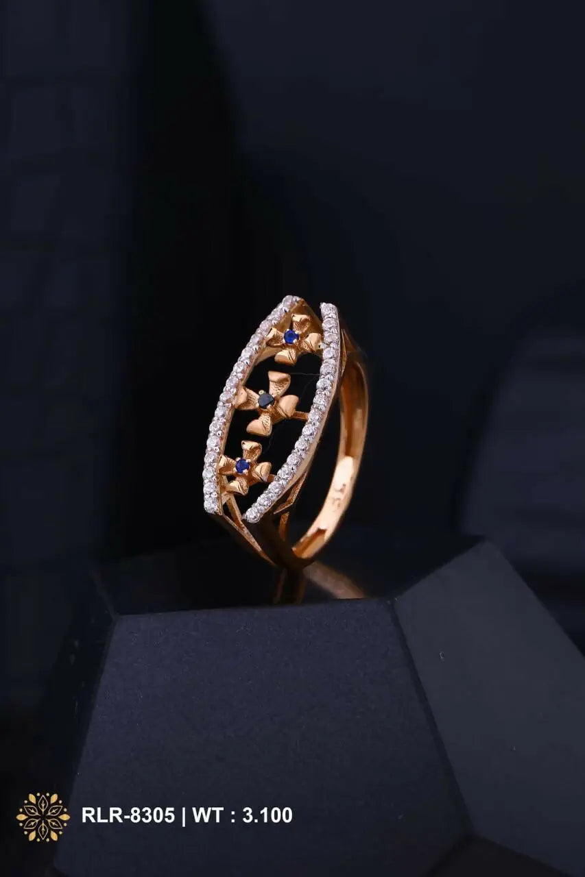 Rose Gold Ladies Ring Sarafa Bazar India