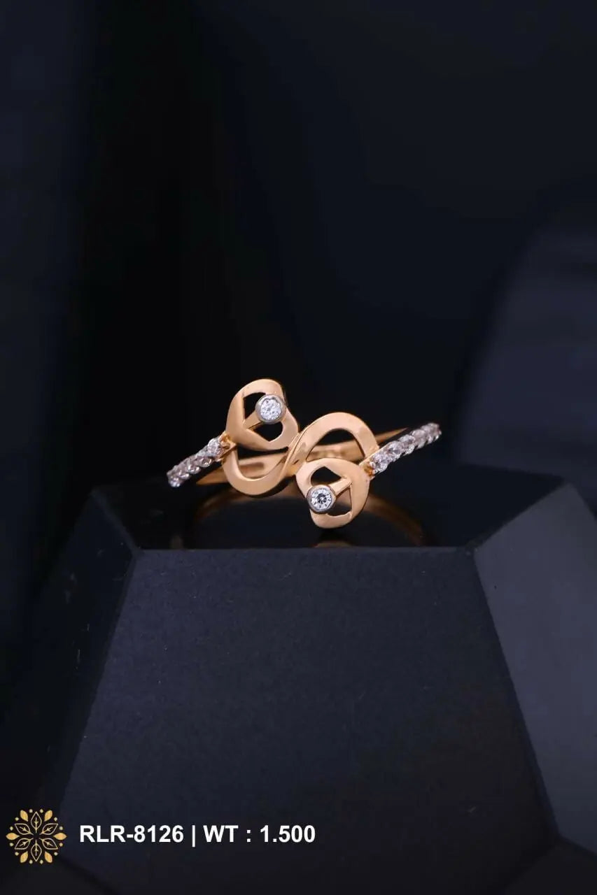 Rose Gold Ladies Ring Sarafa Bazar India