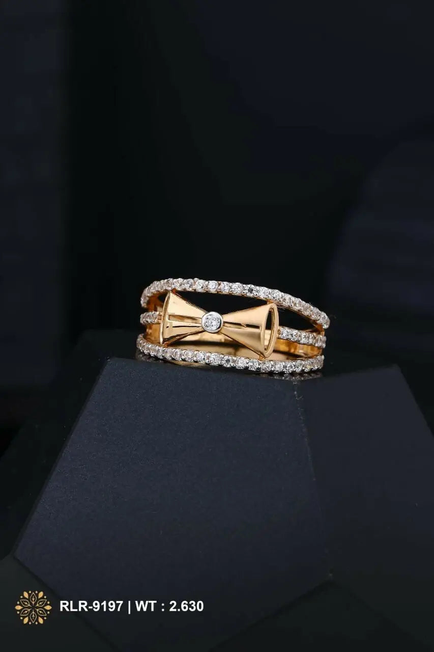 Rose Gold Ladies Ring Sarafa Bazar India