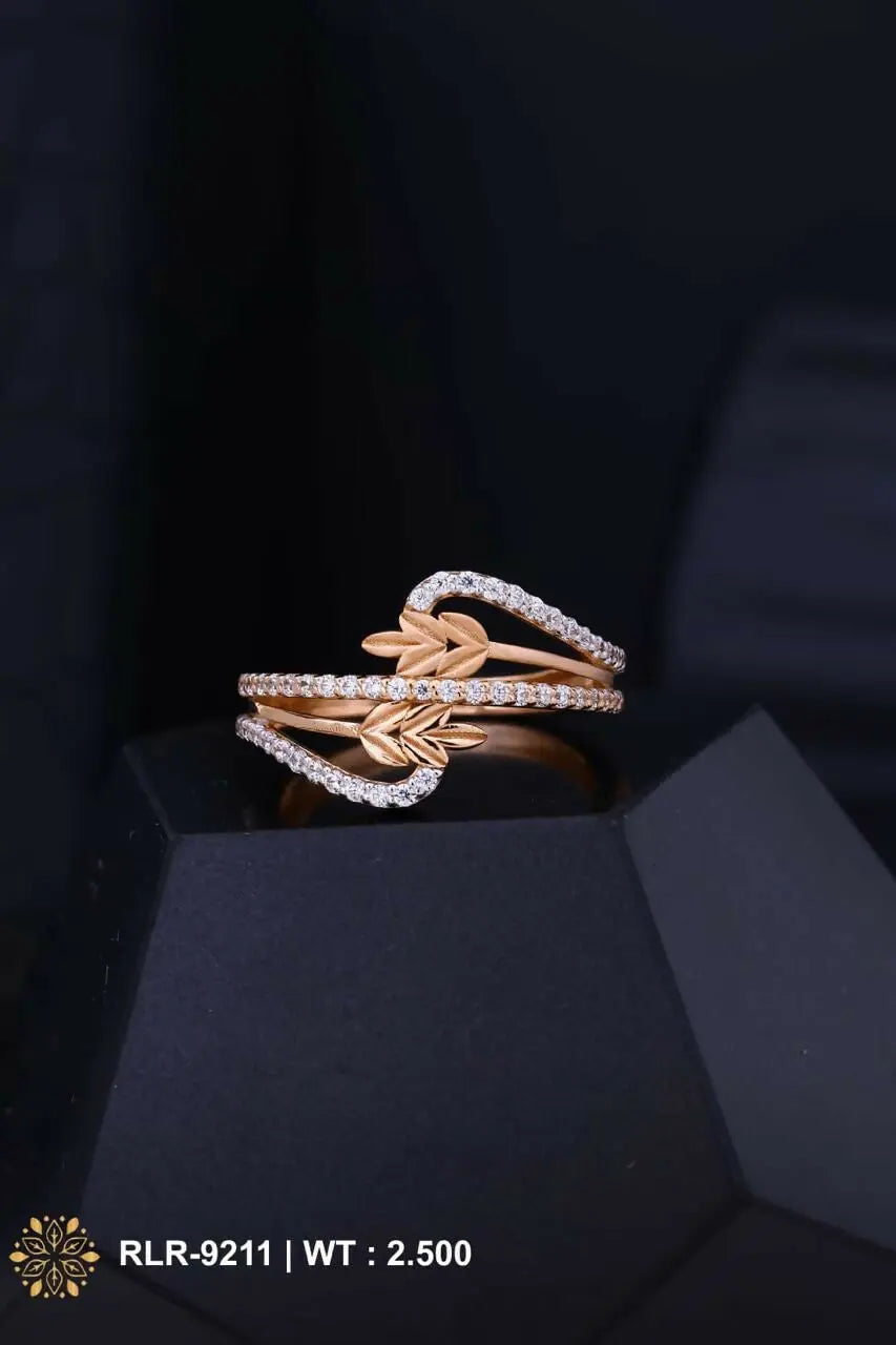 Rose Gold Ladies Ring Sarafa Bazar India