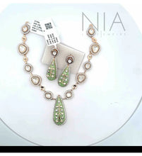 Rose Gold Mozonite Necklace Sarafa Bazar India