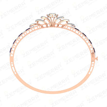 Rose Gold Natural Diamond Bangle With Purple Gemstones Sarafa Bazar India