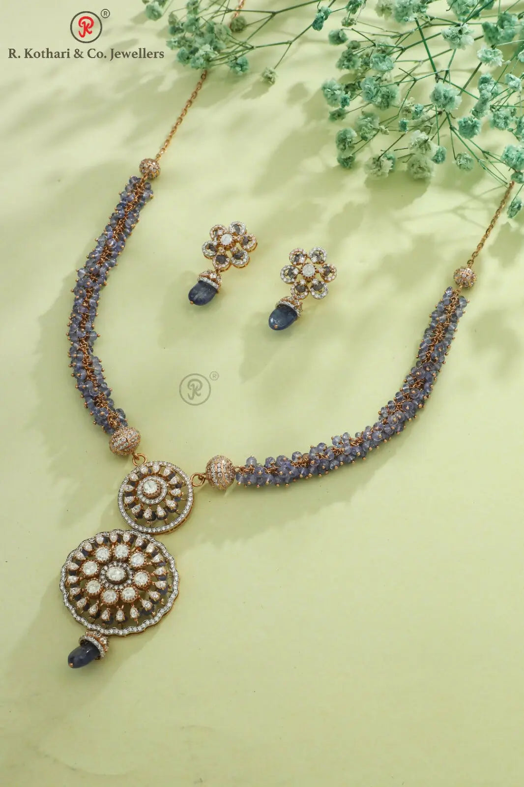 Rose Gold Necklace Sarafa Bazar India