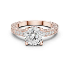 Round Cut lab Grown Diamond Women's Ring 9KT Rose Gold Sarafa Bazar India