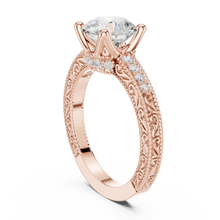 Round Cut lab Grown Diamond Women's Ring 9KT Rose Gold Sarafa Bazar India
