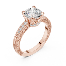 Round Cut lab Grown Diamond Women's Ring 9KT Rose Gold Sarafa Bazar India