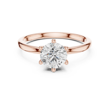 Round Cut lab Grown Diamond Women's Ring 9KT Rose Gold Sarafa Bazar India