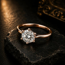Round Cut lab Grown Diamond Women's Ring 9KT Rose Gold Sarafa Bazar India