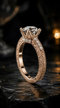 Round Cut lab Grown Diamond Women's Ring 9KT Rose Gold Sarafa Bazar India