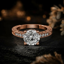 Round Cut lab Grown Diamond Women's Ring 9KT Rose Gold Sarafa Bazar India