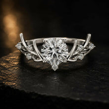 Round Cut lab Grown Diamond Women's Ring 9KT White Gold Sarafa Bazar India
