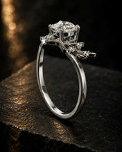 Round Cut lab Grown Diamond Women's Ring 9KT White Gold Sarafa Bazar India
