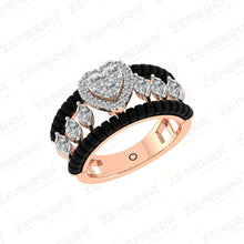 Heart Cut Halo Diamond Ring In 14K Gold Sarafa Bazar India