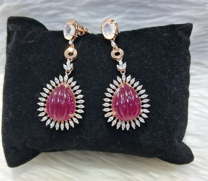 Rose Gold Earrings Sarafa Bazar India