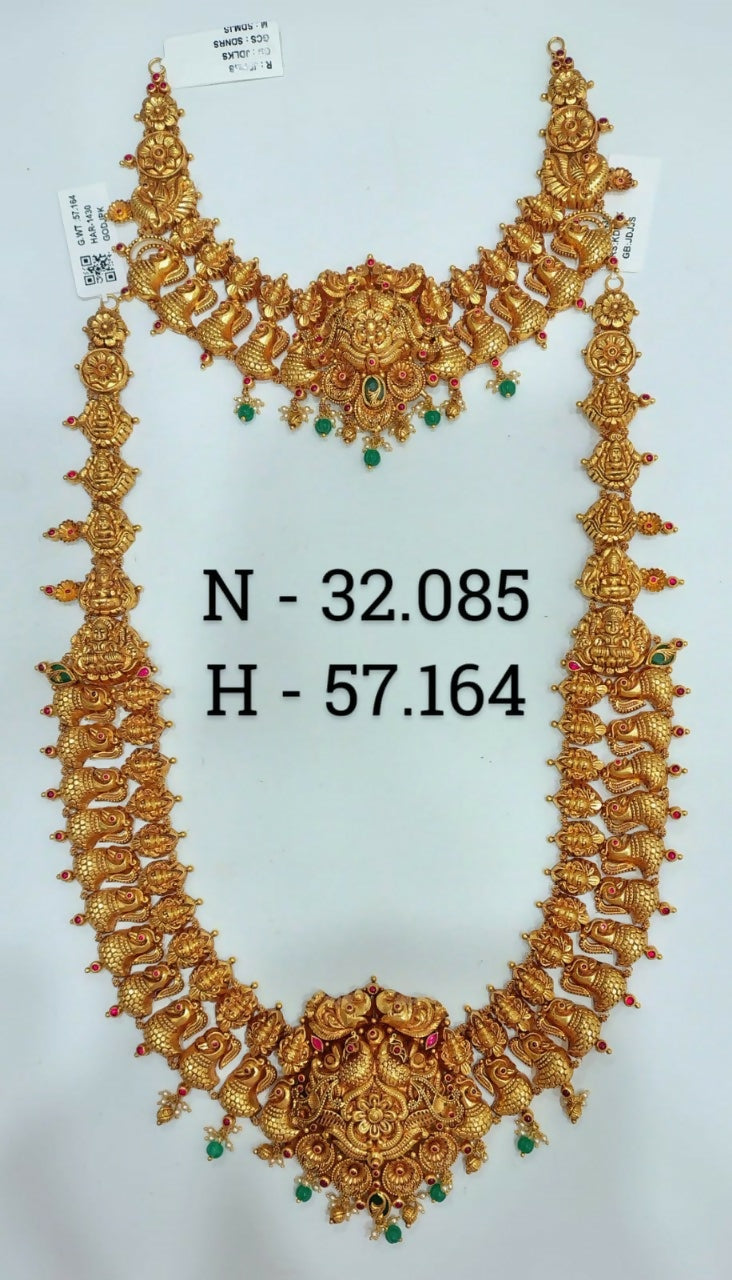 Antique Temple Necklace & Long Set Sarafa Bazar India